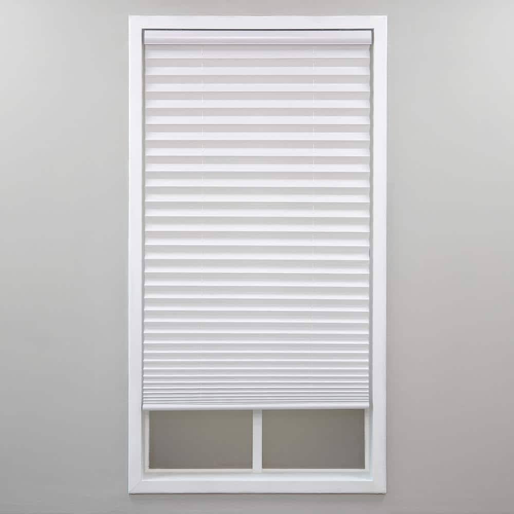 Perfect Lift Window Treatment Cut-to-Width White Cordless Light Filtering Pleated Shade - 27 in. W x 48 in. L