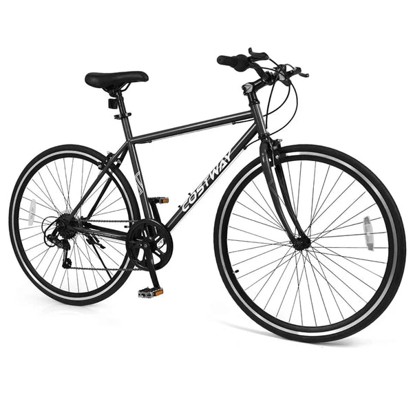 26" Mountain Bike 6-Speed Drivetrain Cycling Bicycle with Dual C-Brakes, Adjustable Seat & All-Terrain Tires, MTB City Bike for Men Women Teens